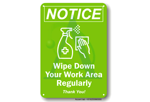 Wipe down your work area regularly