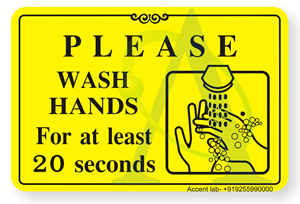 Please Wash Hands For At Least 20 Seconds