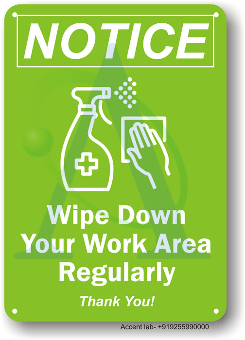 Disinfect Surfaces, Wipe Down Your Work Area Regularly