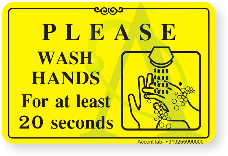 Wash Hands Sign: Please Wash Hands For At Least 20 Seconds