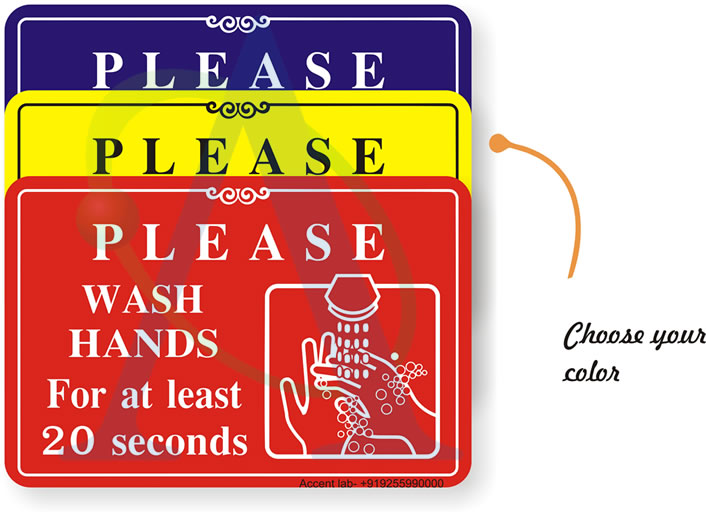 Wash Hands Sign: Please Wash Hands For At Least 20 Seconds
